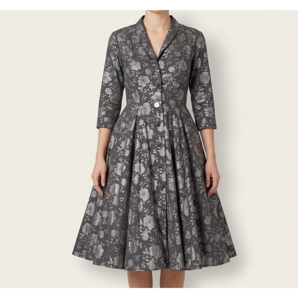 Heart of Haute Teresa Marie Floral Fit & Flare Dress Small USA No Belt